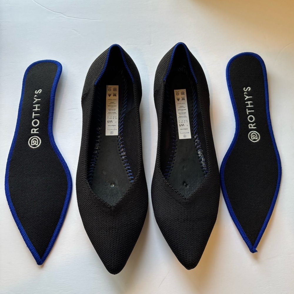 Rothy's The Point Black Size 9 Authentic with Insoles - Picture 4 of 12
